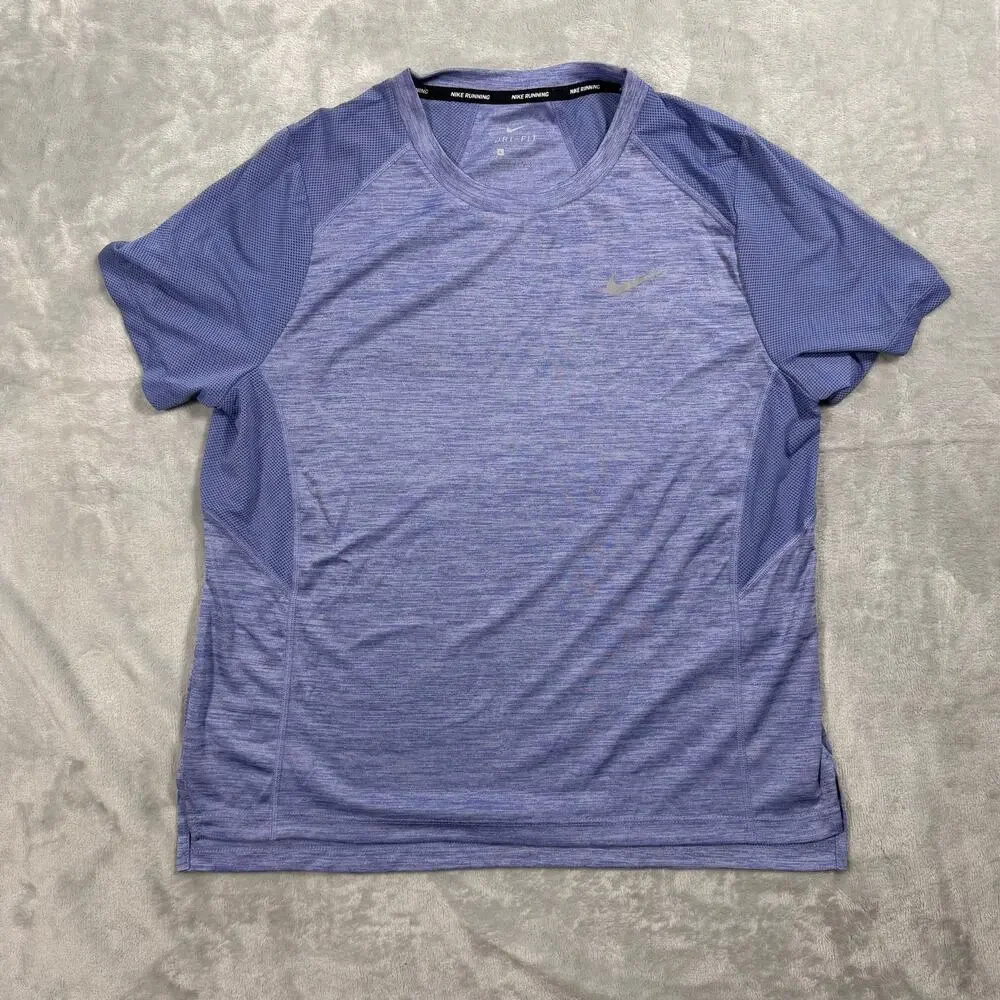 Nike Dri-FIT Running Mens Large Purple Heather Short Sleeve Athletic Shirt